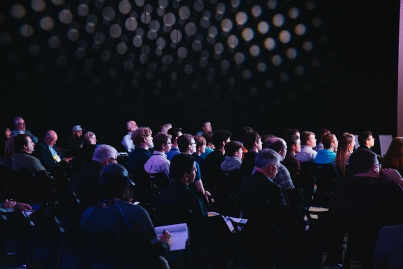 Audience seated at a club event