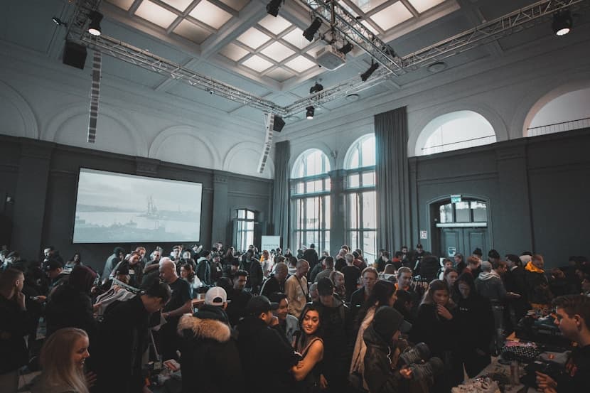 Guests gathered in the event hall
